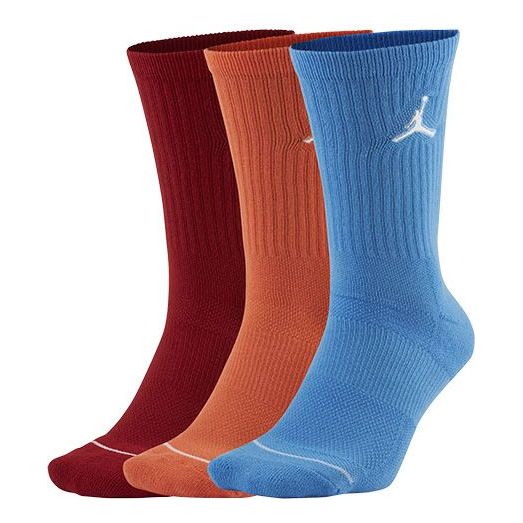 

Носки Air Jordan Unisex Everyday Sports Socks 3 Packs Red/Orange/Blue SX5545-911, разноцветный