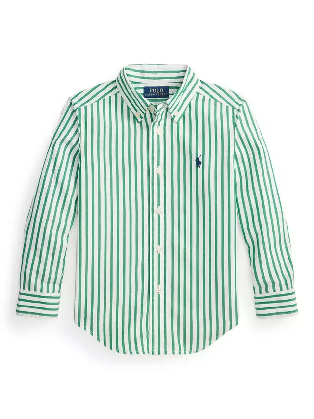 Детская футболка с тканым полосатым логотипом Ralph Lauren