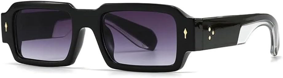 

Солнцезащитные очки в стиле панк с квадратными классическими заклепками для женщин и мужчин. Модные винтажные солнцезащитные очки с защитой от УФ-излучения UV400 MTZJH, Black Gray