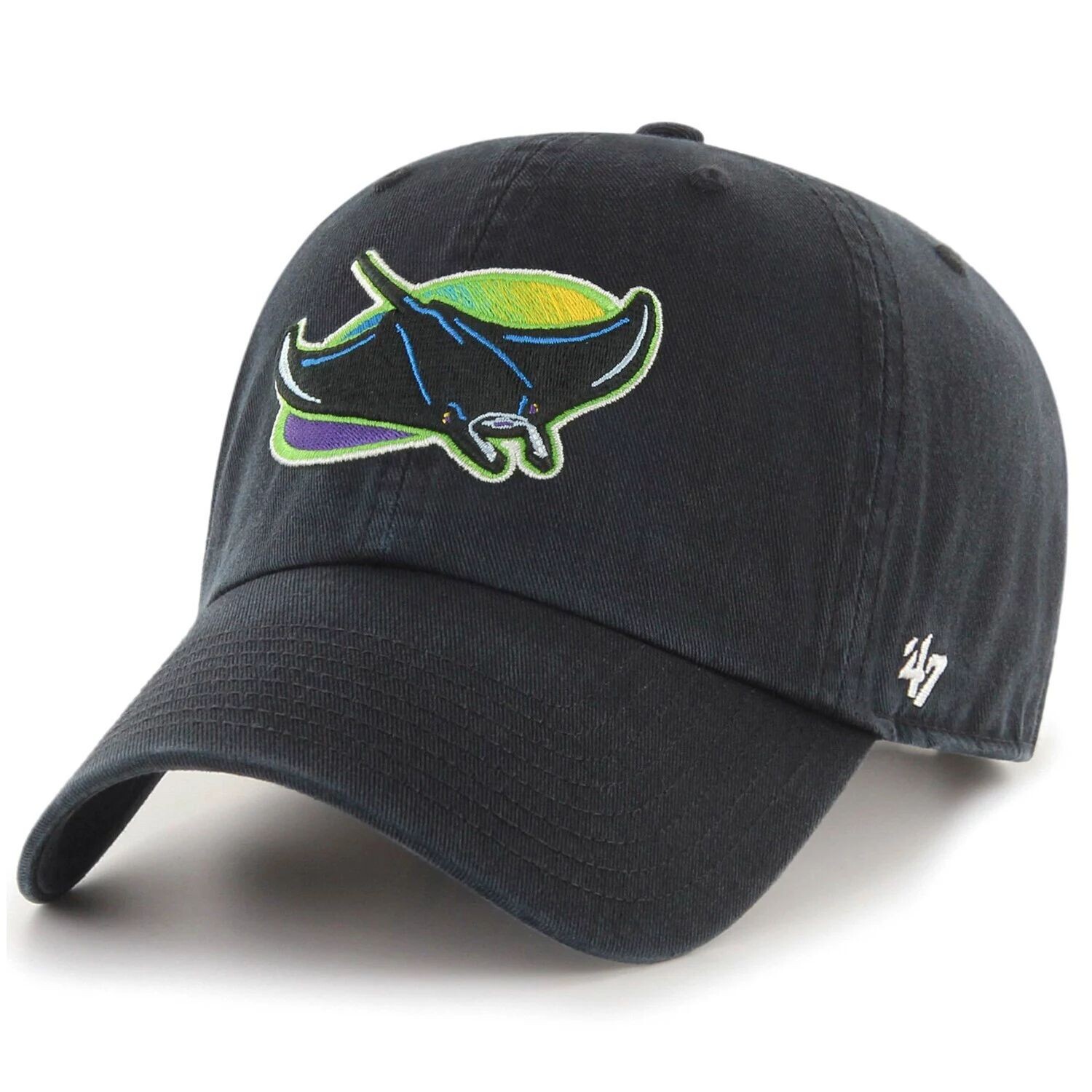 

Мужская черная регулируемая шляпа Tampa Bay Rays 2000 с логотипом Cooperstown '47