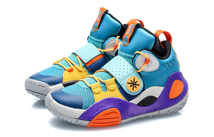 Детские баскетбольные кроссовки GS Low-top Blue/Yellow Lining Young — фото 3