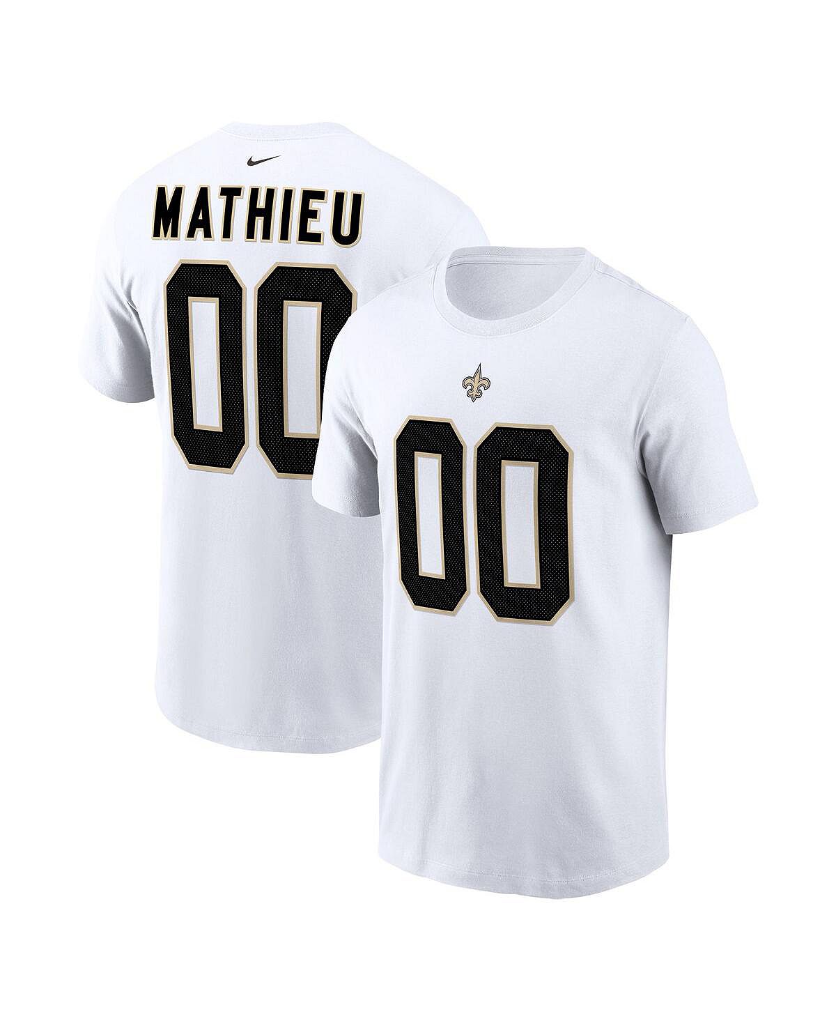 

Мужская белая футболка Tyrann Mathieu New Orleans Saints с именем и номером игрока Nike, Белый, Мужская белая футболка Tyrann Mathieu New Orleans Saints с именем и номером игрока Nike