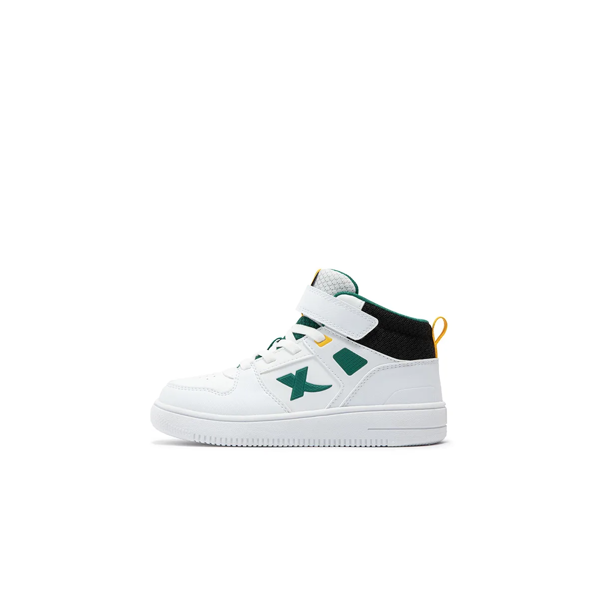 XTEP Детские скейтерские кроссовки mid-top из искусственной кожи бело-зеленые
