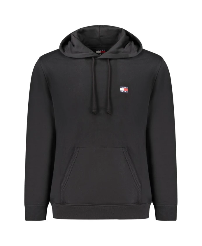 

Черная хлопковая мужская толстовка с капюшоном Tommy Hilfiger, черный