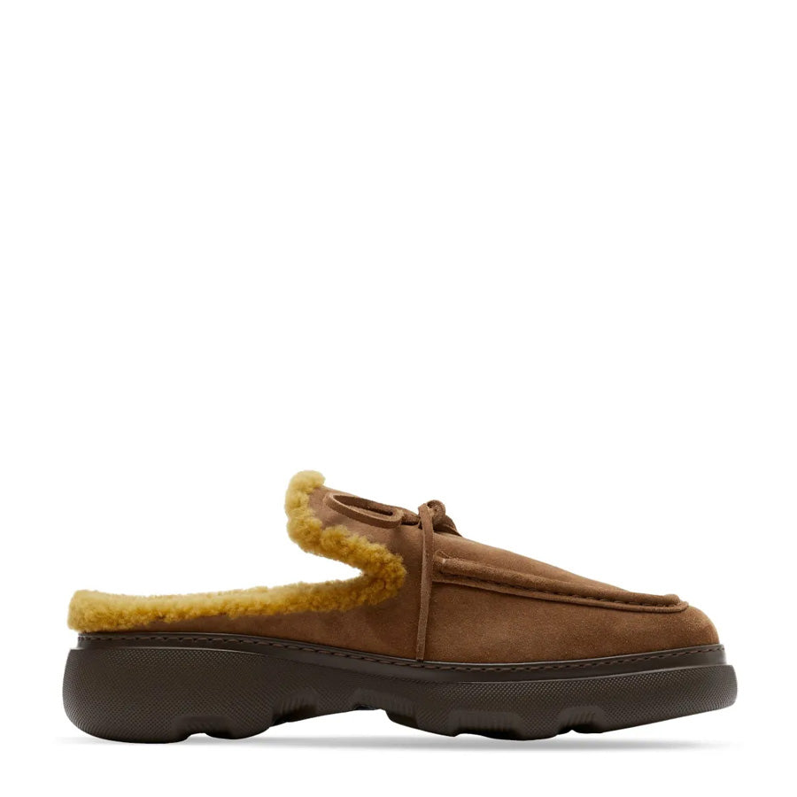 

Барберри Стони Замшевые и меховые Стони мюли Burberry, Wood