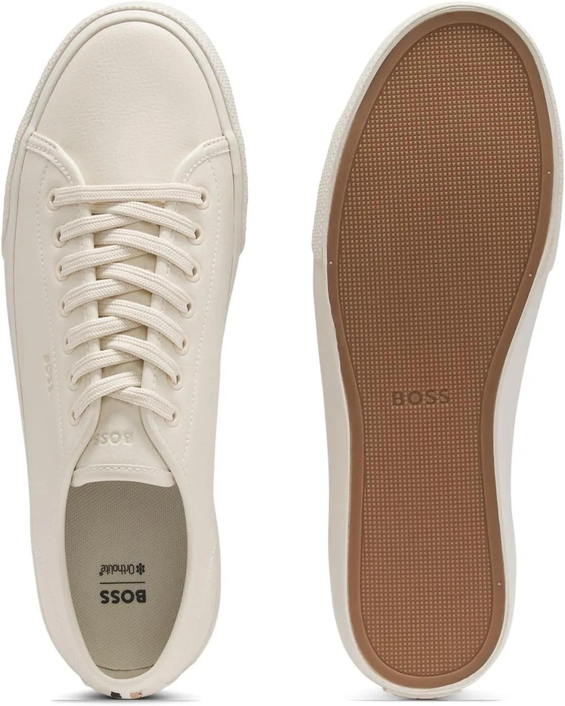 Мужские теннисные кроссовки BOSS Aiden_Tenn_sgrpu, Light Beige — фото 4