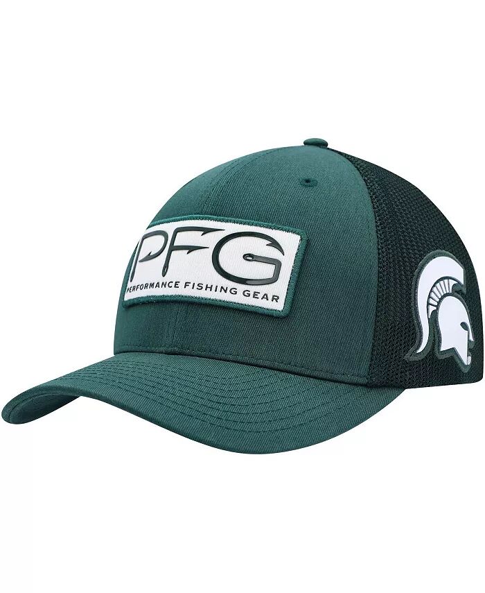 

Мужская зеленая кепка Michigan State Spartans PFG Hooks Flex Hat Columbia, зеленый