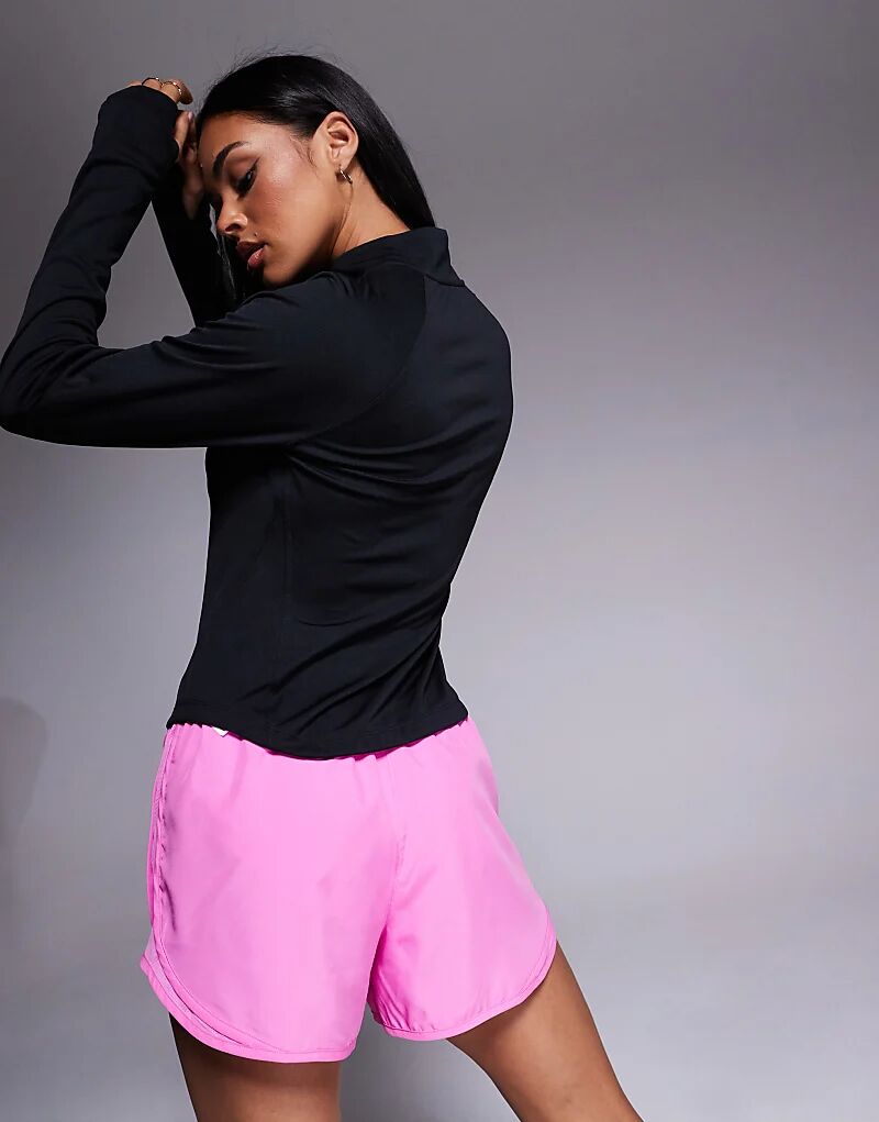Футболка Nike Running Tempo Dri-FIT с длинным рукавом и полумолнией, чёрного цвета - ЧЕРНЫЙ — фото 4