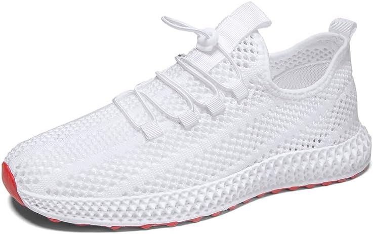 

Мужские кроссовки для бега и ходьбы, модные кеды, спортивная обувь, ультралегкие, дышащие, не скользящие, для спорта, из сетки, для тренировок и повседневной носки Hhhchpm, белый