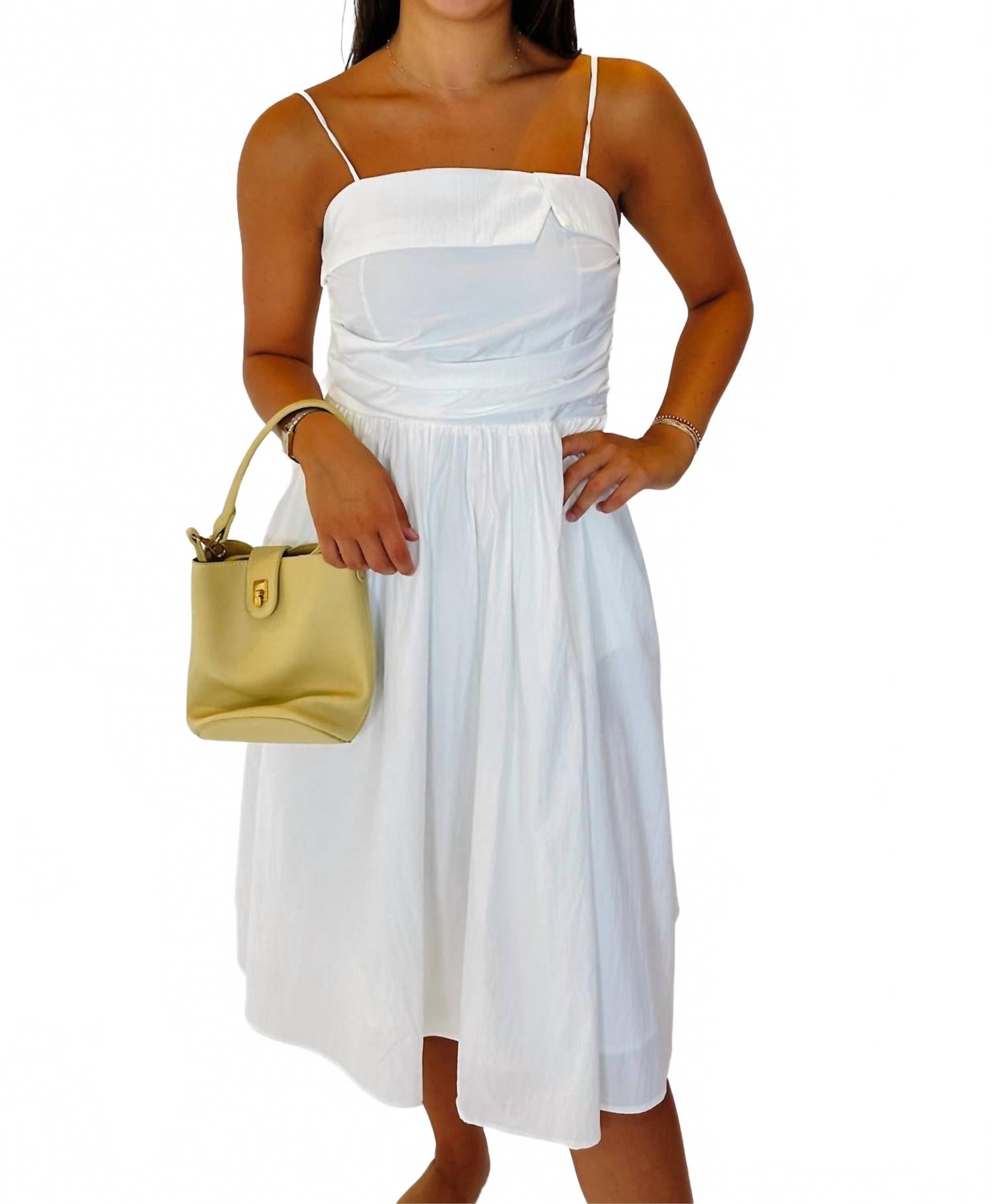 

Роуэн плиссированное платье миди в цвете айвори Lilbelle Charlotte, кремовый