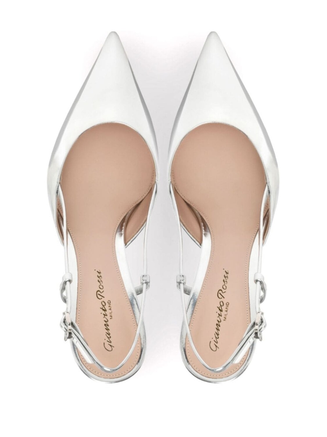 Gianvito Rossi туфли Ascent 55 с заостренным носком, серебряный — фото 3