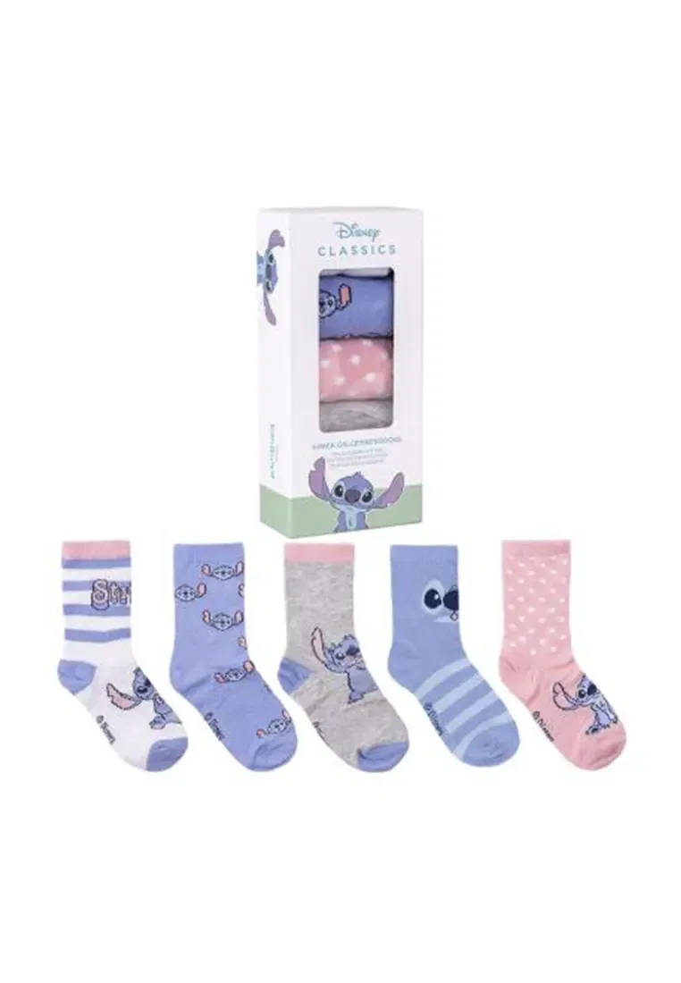 Носки детские 5 пар Disney Stitch, разноцветные
