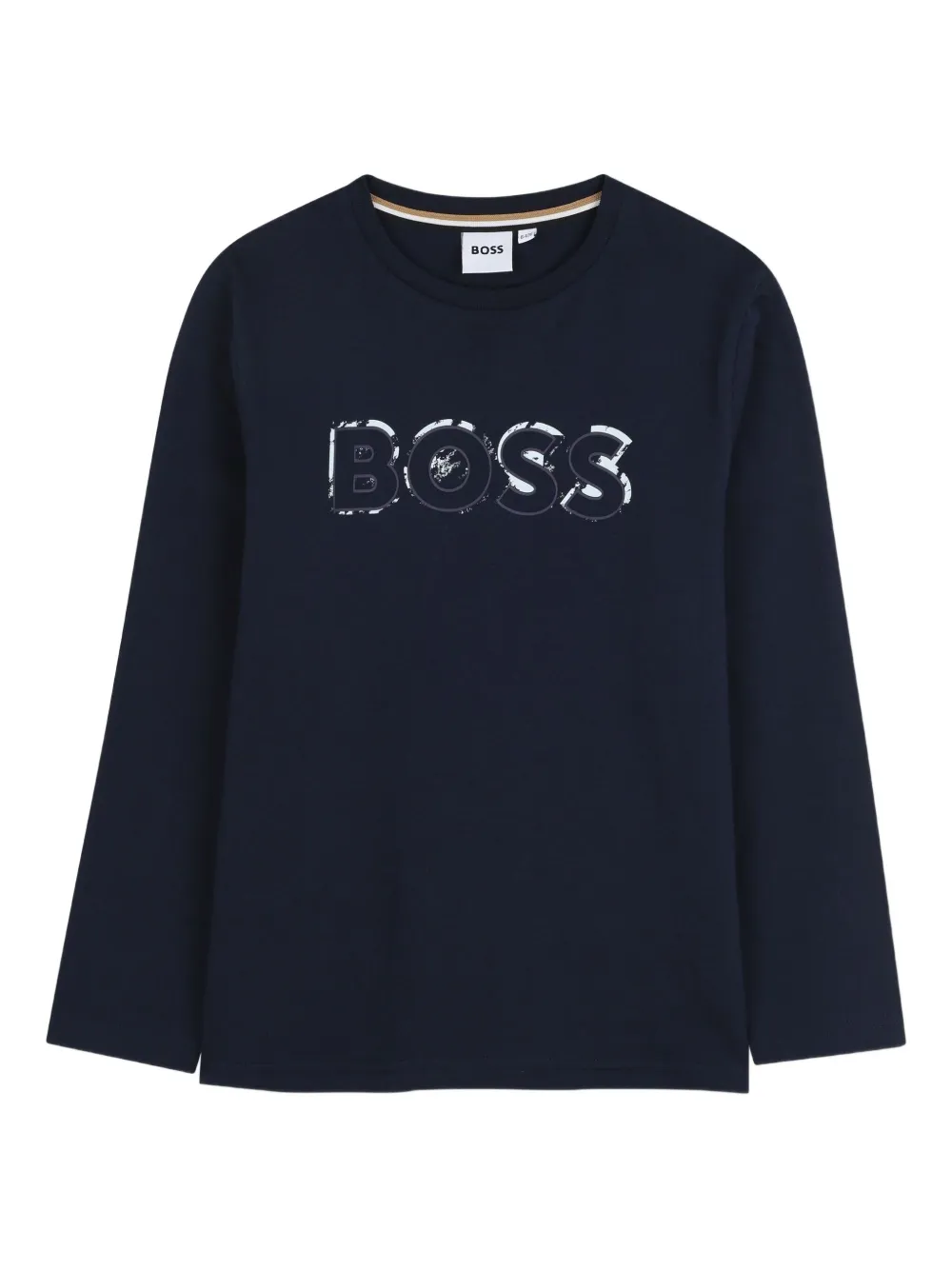 

Лонгслив с логотипом BOSS Kidswear, синий