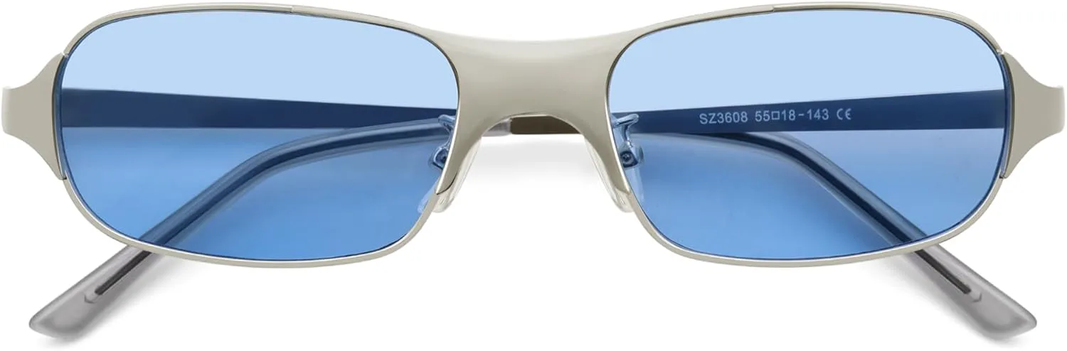 

Ретро-модные прямоугольные солнцезащитные очки в стиле Y2K для женщин и мужчин, стильные металлические солнцезащитные очки AP3782 Appassal, C5 Sand Silver/Blue