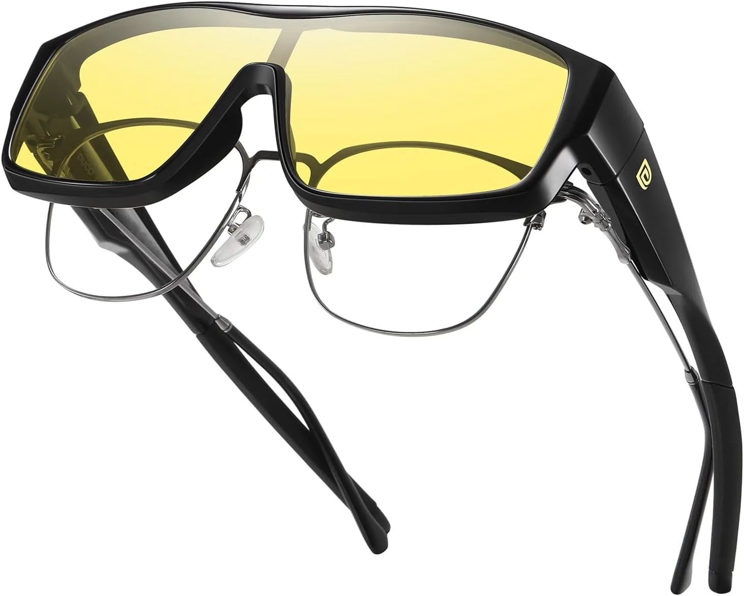 

Поляризованные спортивные солнцезащитные очки DUCO для мужчин и женщин, облегающие очки, подходят для езды на велосипеде и рыбалки, B Black Frame Night Vision Lens