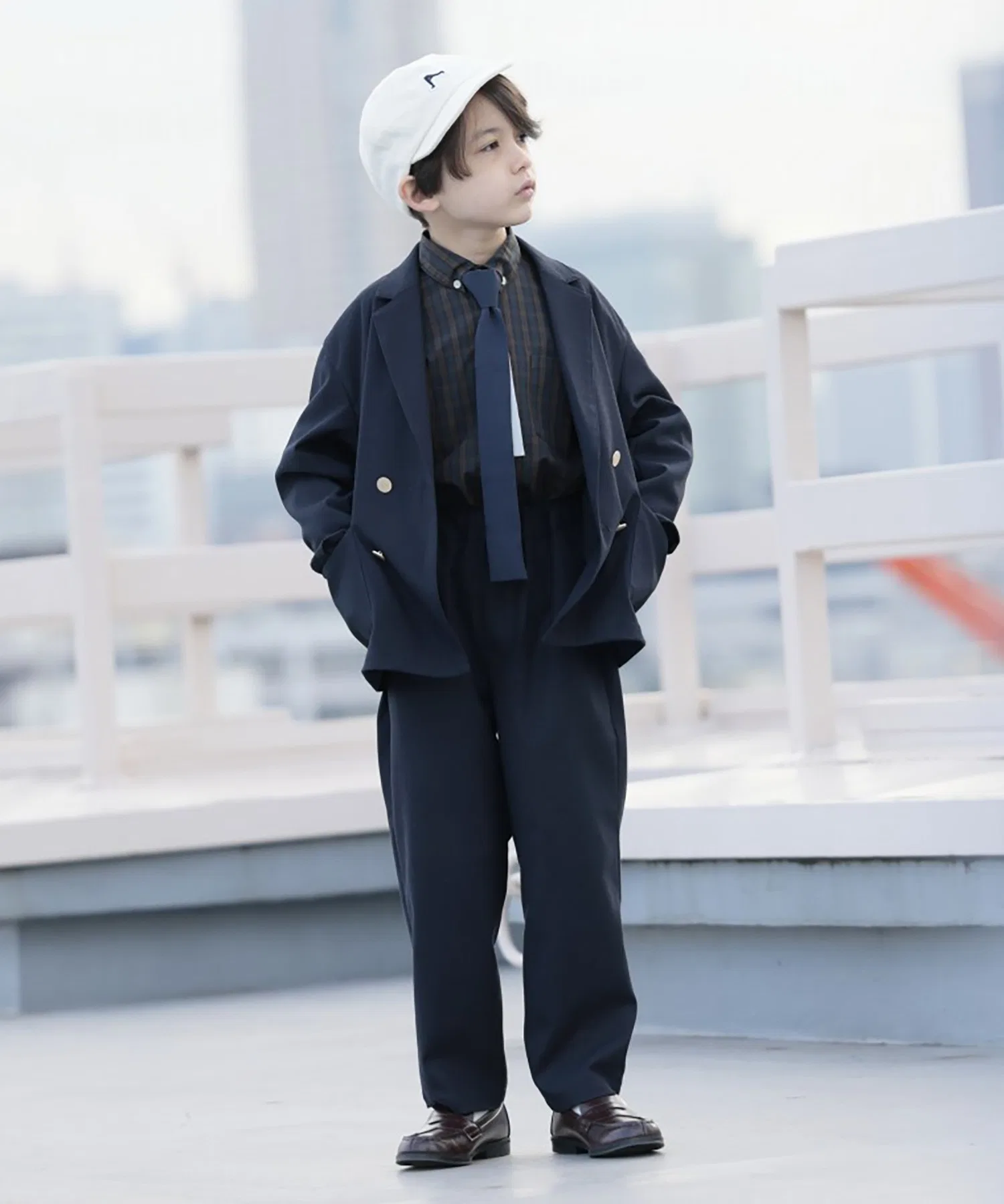 Детские брюки ARCH & LINE FLANNEL EASY PANTS тёмно-синие — фото 4