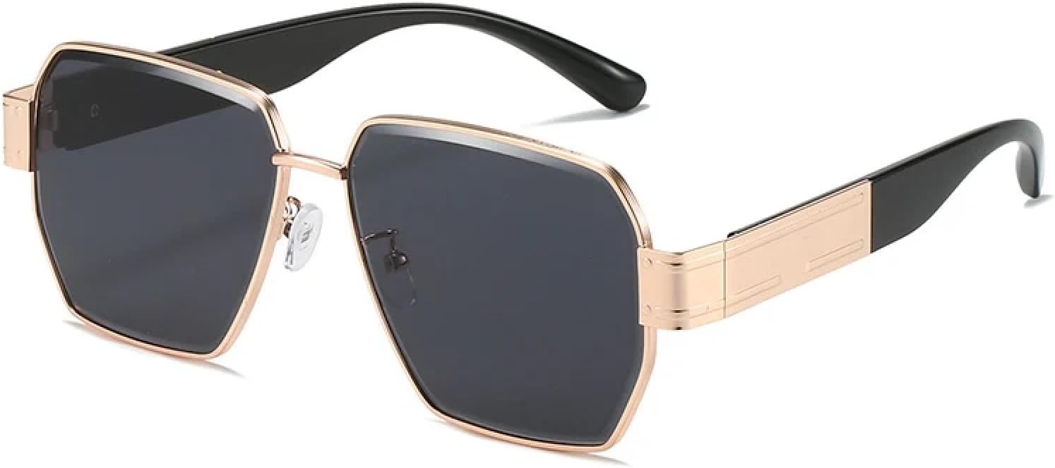 

Классические солнцезащитные очки для женщин и мужчин, модные, роскошные, в крупной оправе, винтажные, для путешествий и вождения, с защитой от УФ-излучения UV400 TKKTLLT, Black Gray