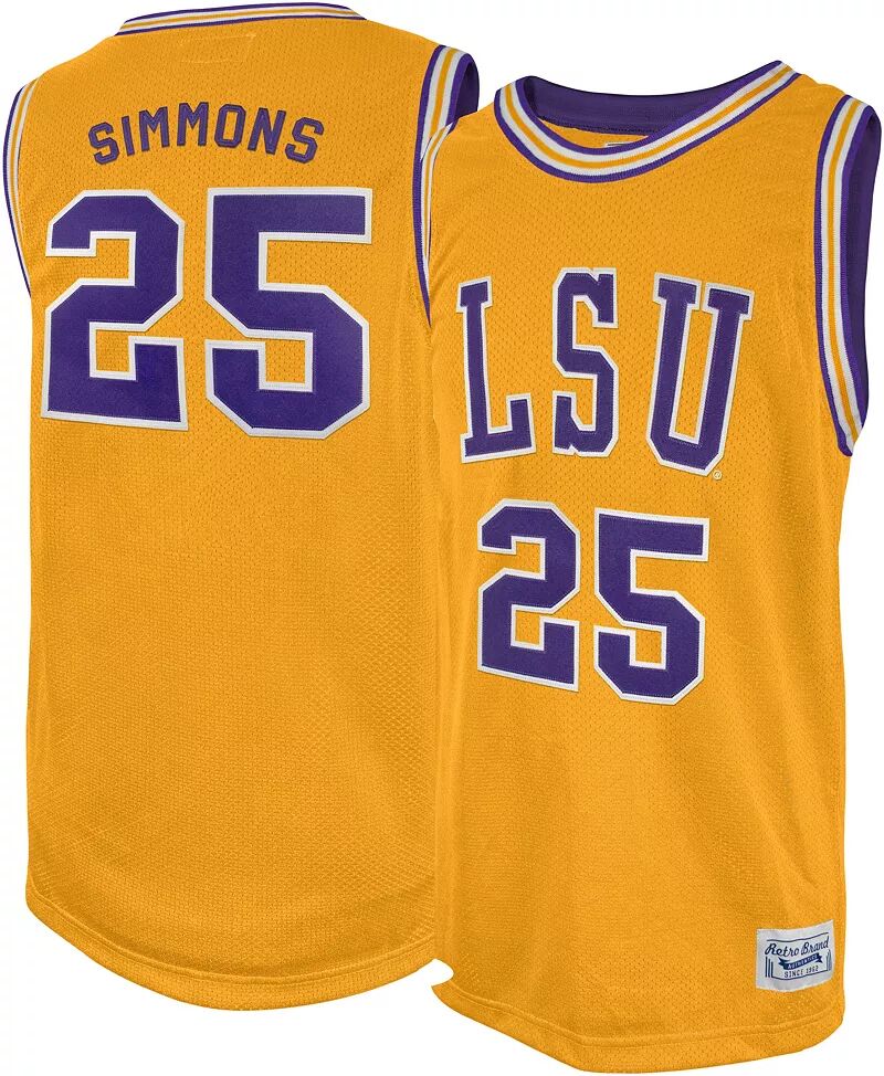 

Мужская баскетбольная майка Retro Brand LSU Tigers Ben Simmons # 25