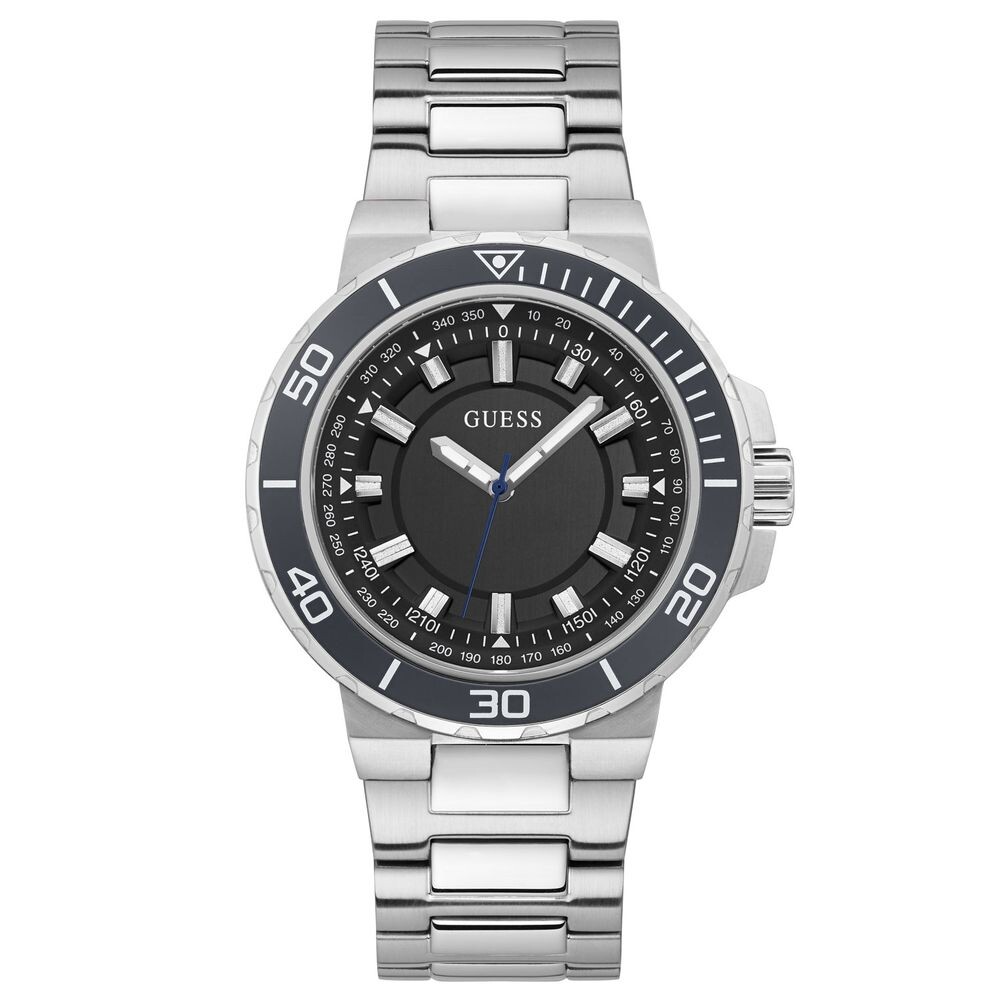 

Серебряные мужские часы GUESS