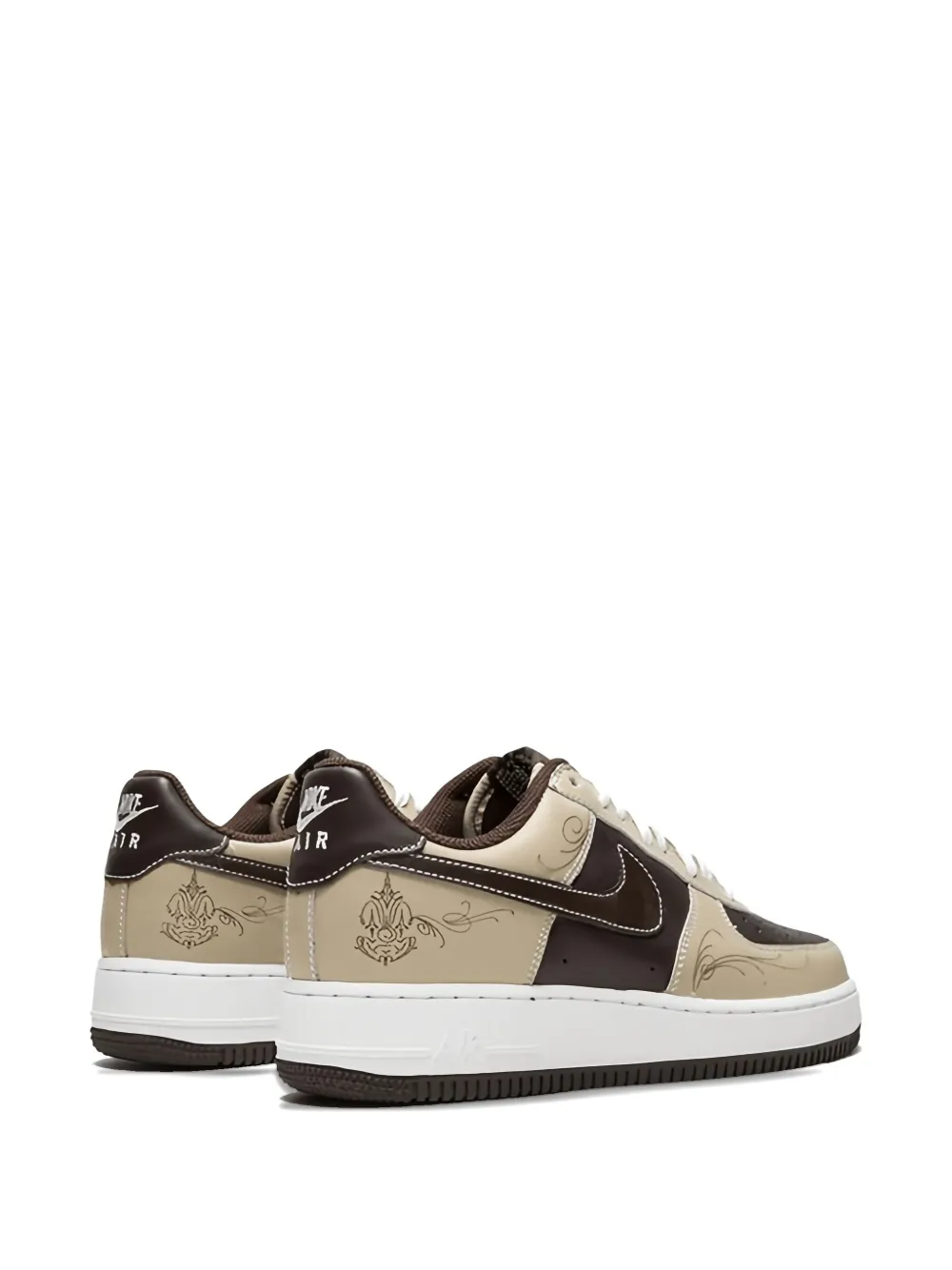 Вышитые кожаные кроссовки Air Force 1 Nike, коричневый — фото 3