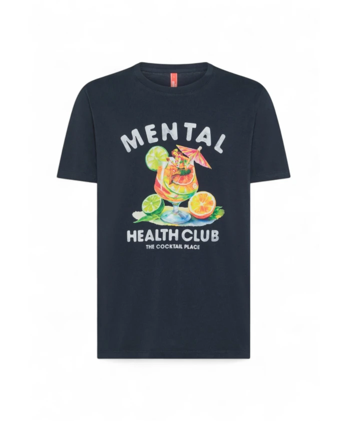 

Футболка с принтом на пляжную тематику, короткий/короткий крой. Sun68, синий