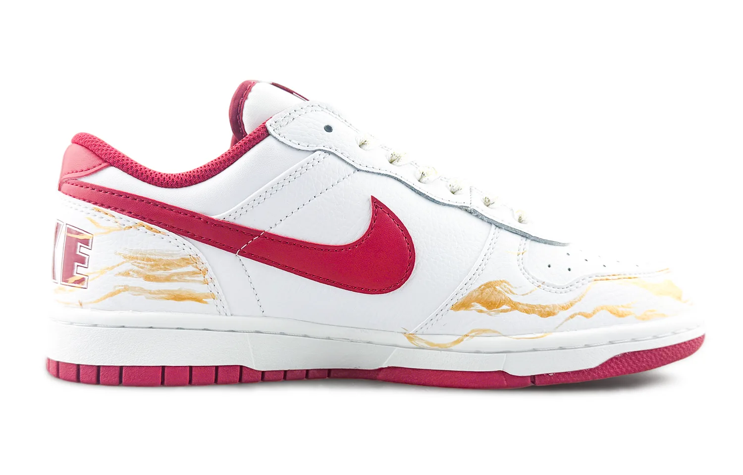 Nike Кроссовки для скейтбординга мужские Big Abrasion Resistant Breathable Low top White Gold — фото 4