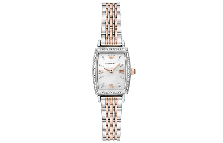 

EMPORIO ARMANI Женские часы кварцевый механизм металлический браслет 12 мм белый циферблат