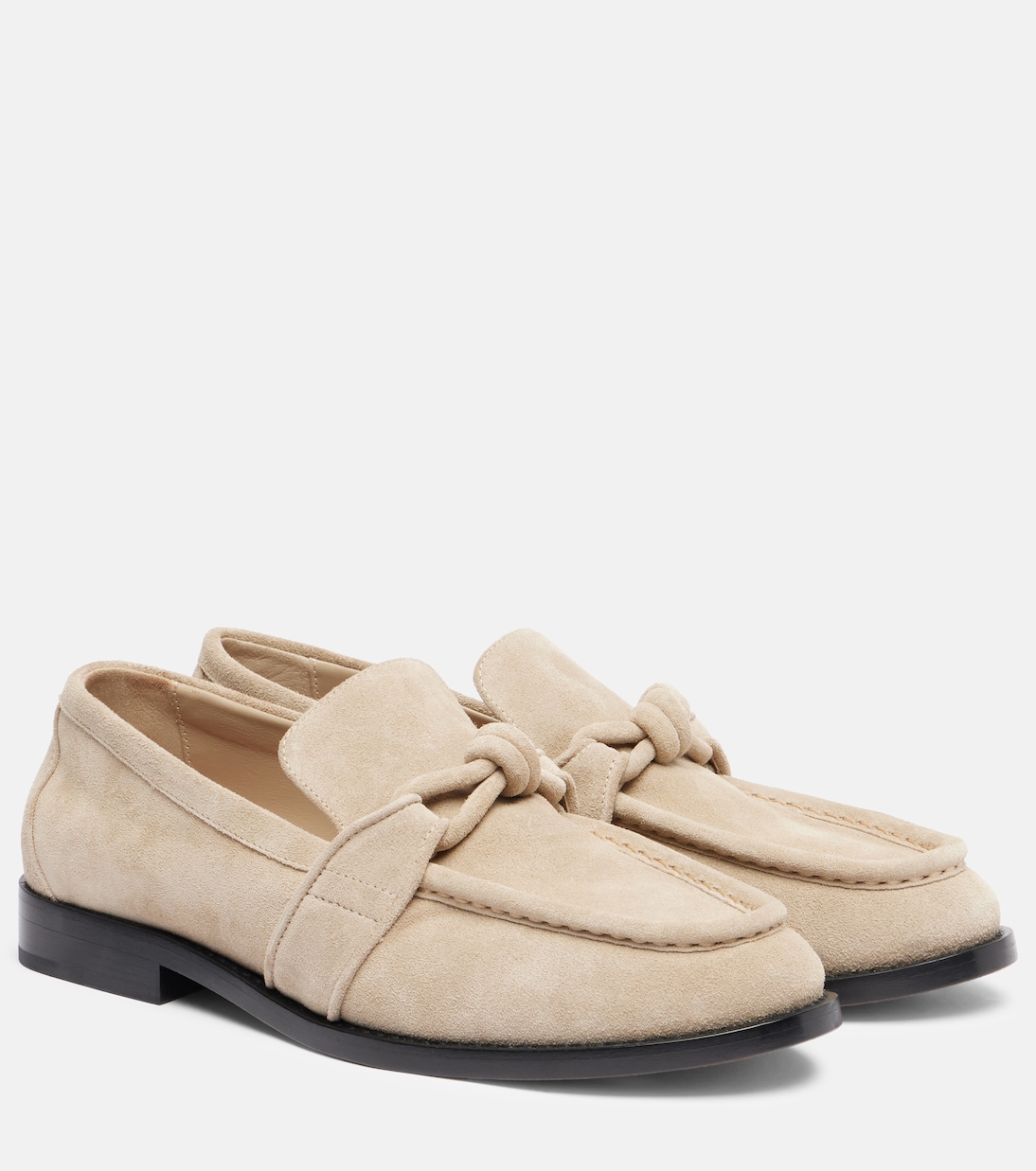 Лоферы из замши Astaire Knot Bottega Veneta, экрю
