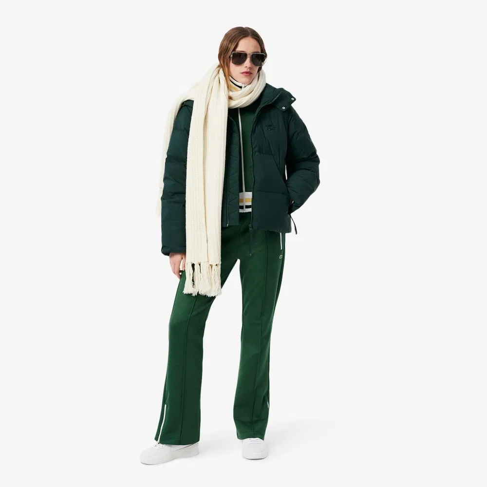 Пуховик Lacoste Укороченный с капюшоном, Тёмно-зелёный — фото 4