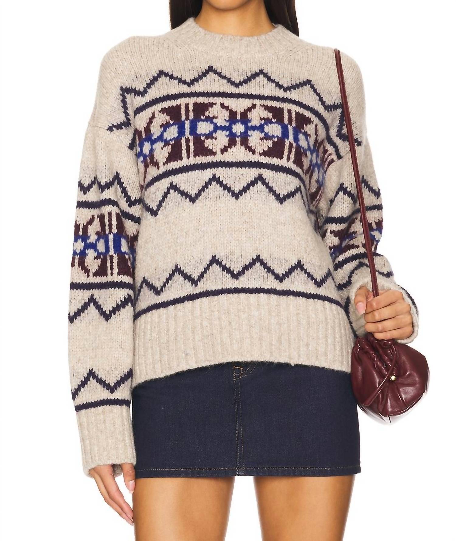 

Плюшевый свитер с узором Fair Isle из альпаки в комбинации цветов овсянка White + Warren, Oat Combo