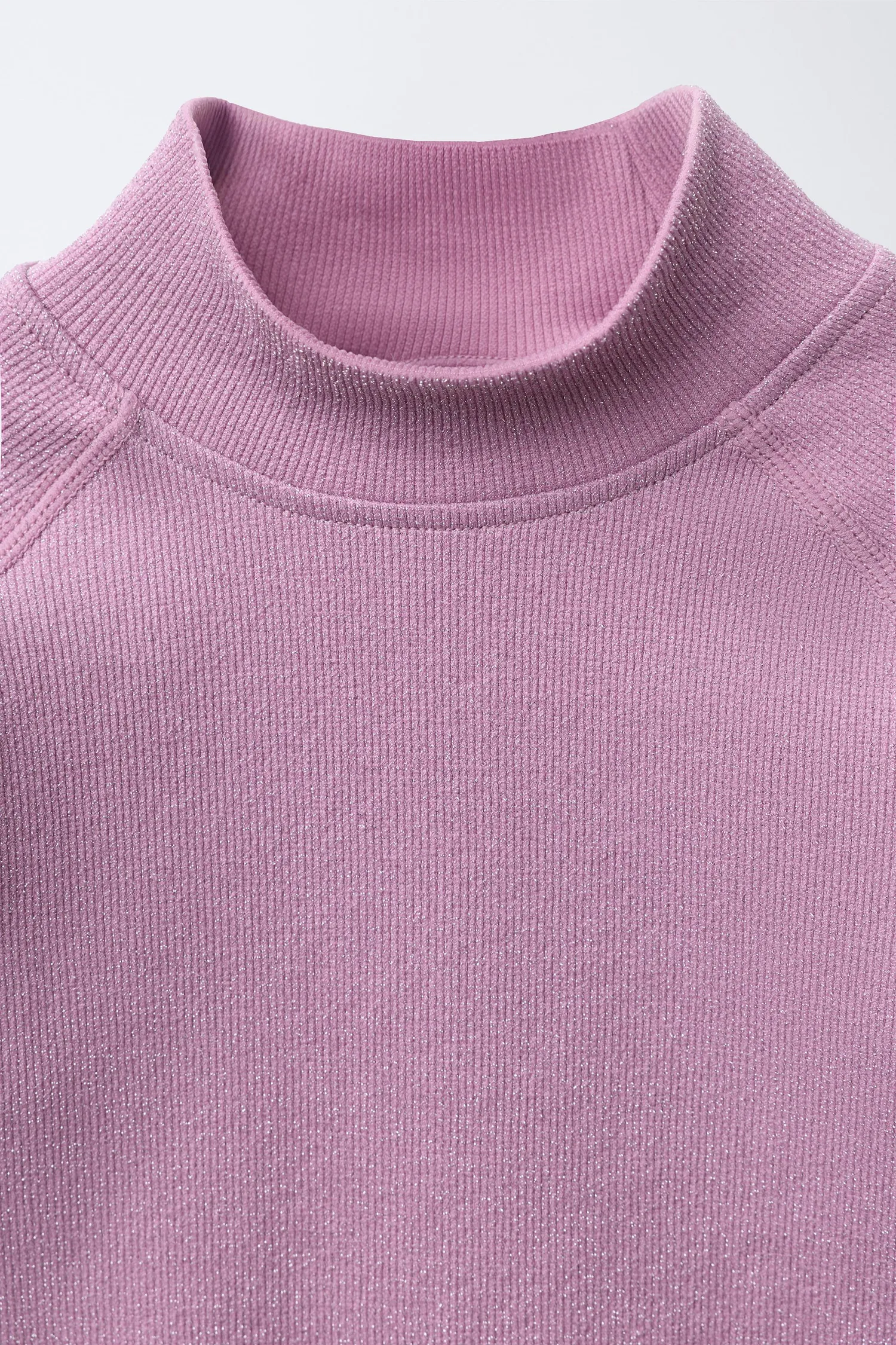 Блестящая дышащая футболка из лыжной коллекции Zara, розовый — фото 3