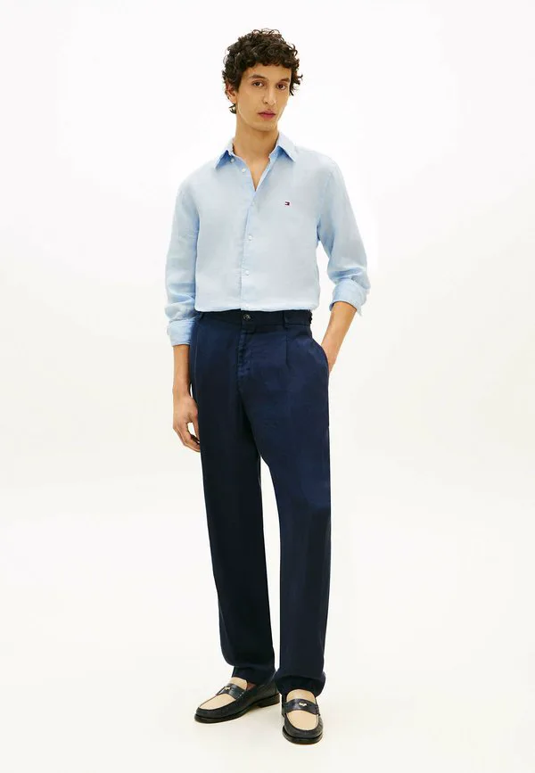Рубашка прямого кроя из чистого выстиранного материала. Tommy Hilfiger, Sky Blue — фото 2