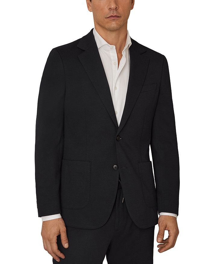 

Джерси-блейзер Gerrard Regular Fit с фактурной вязкой REISS, синий