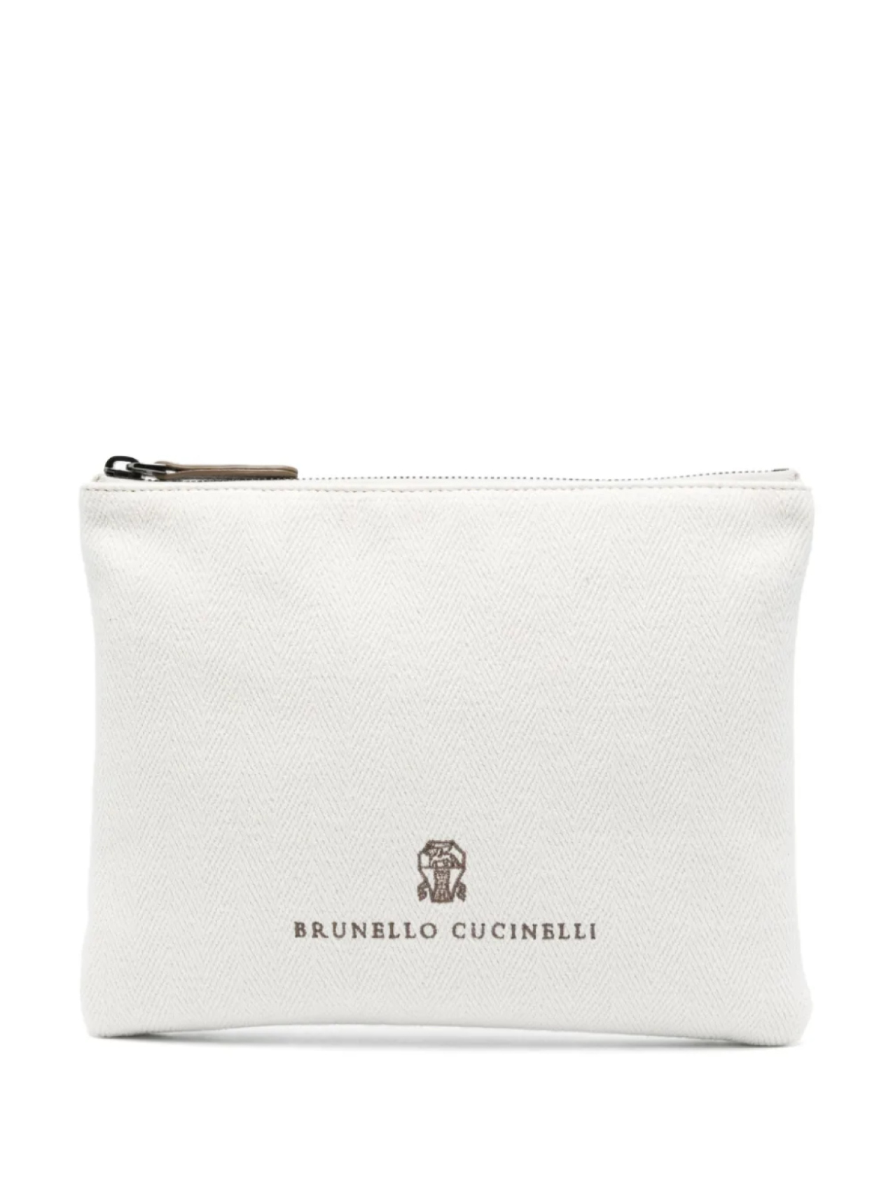 

Клатч с вышитым логотипом Brunello Cucinelli, белый