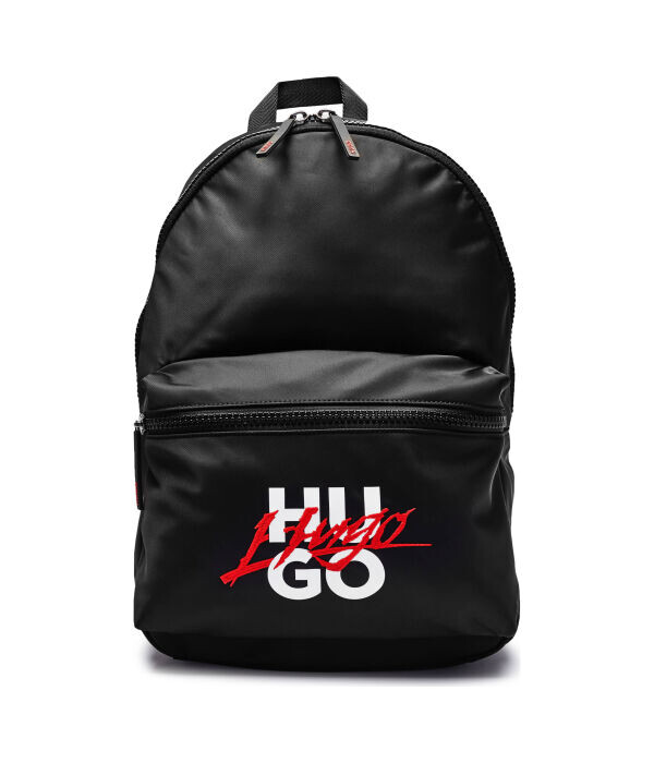 

Рюкзак мужской Hugo Handwritten2.0 текстильный с логотипом бренда, черный