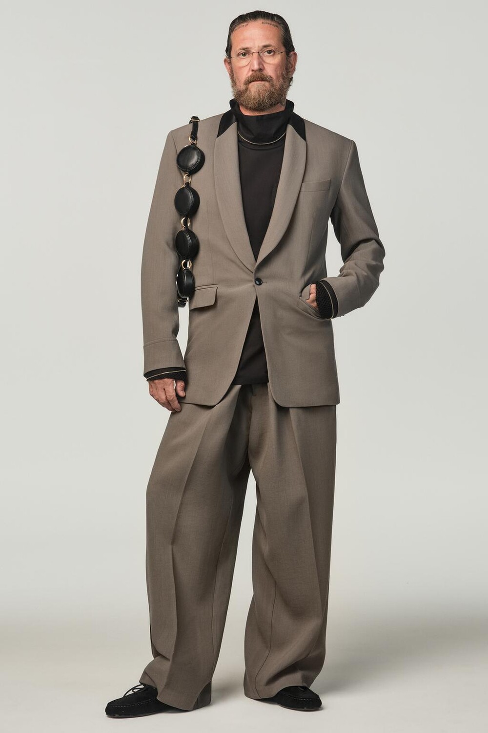 

Контрастные костюмные брюки x Stefano Pilati ZARA, серый