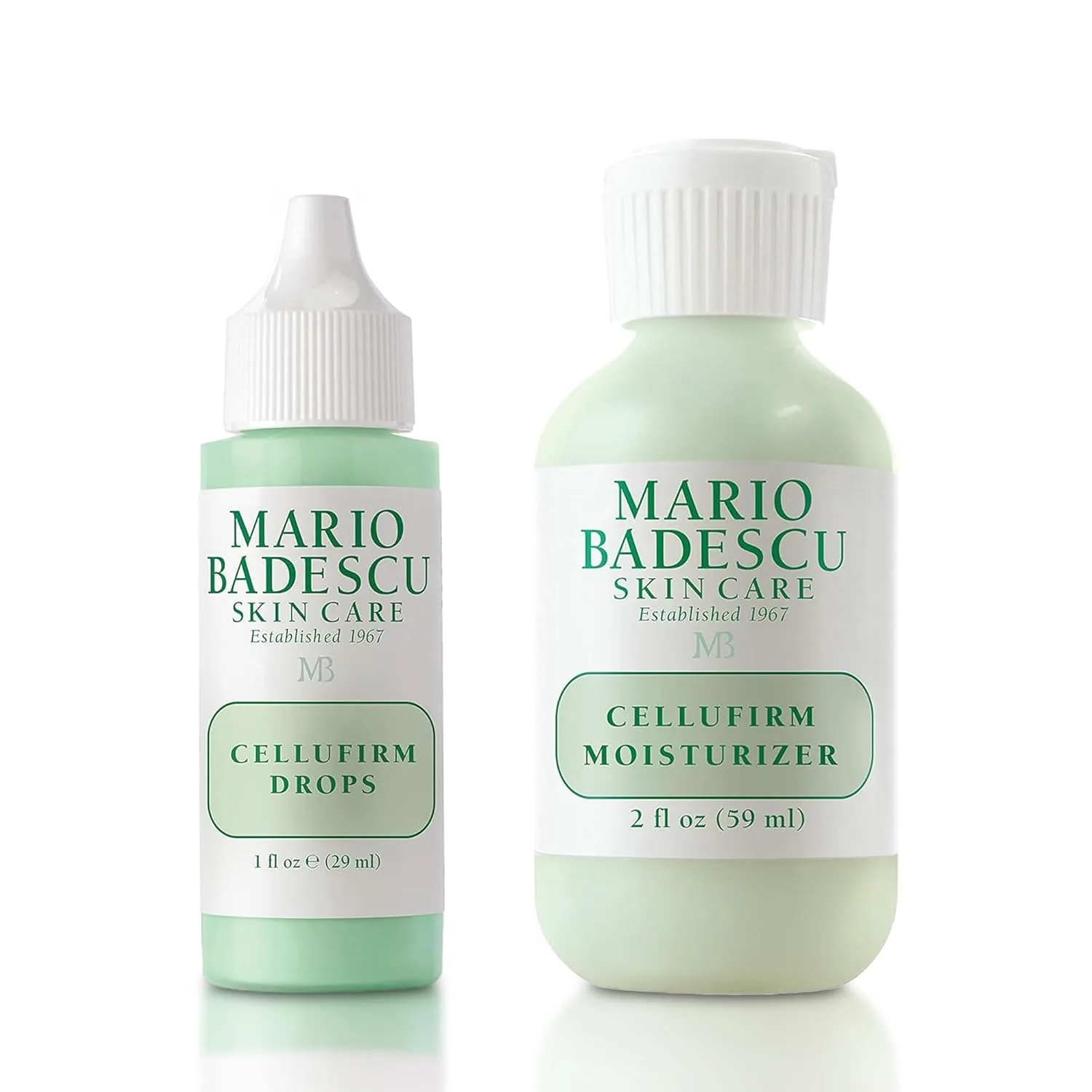 Набор Mario Badescu Cellufirm Anti Aging Duo - Cellufirm Drops & Moisturizer - обогащенный протеинами уход за кожей с коллагеном и пептидами для упругой, увлажненной и молодой кожи.
