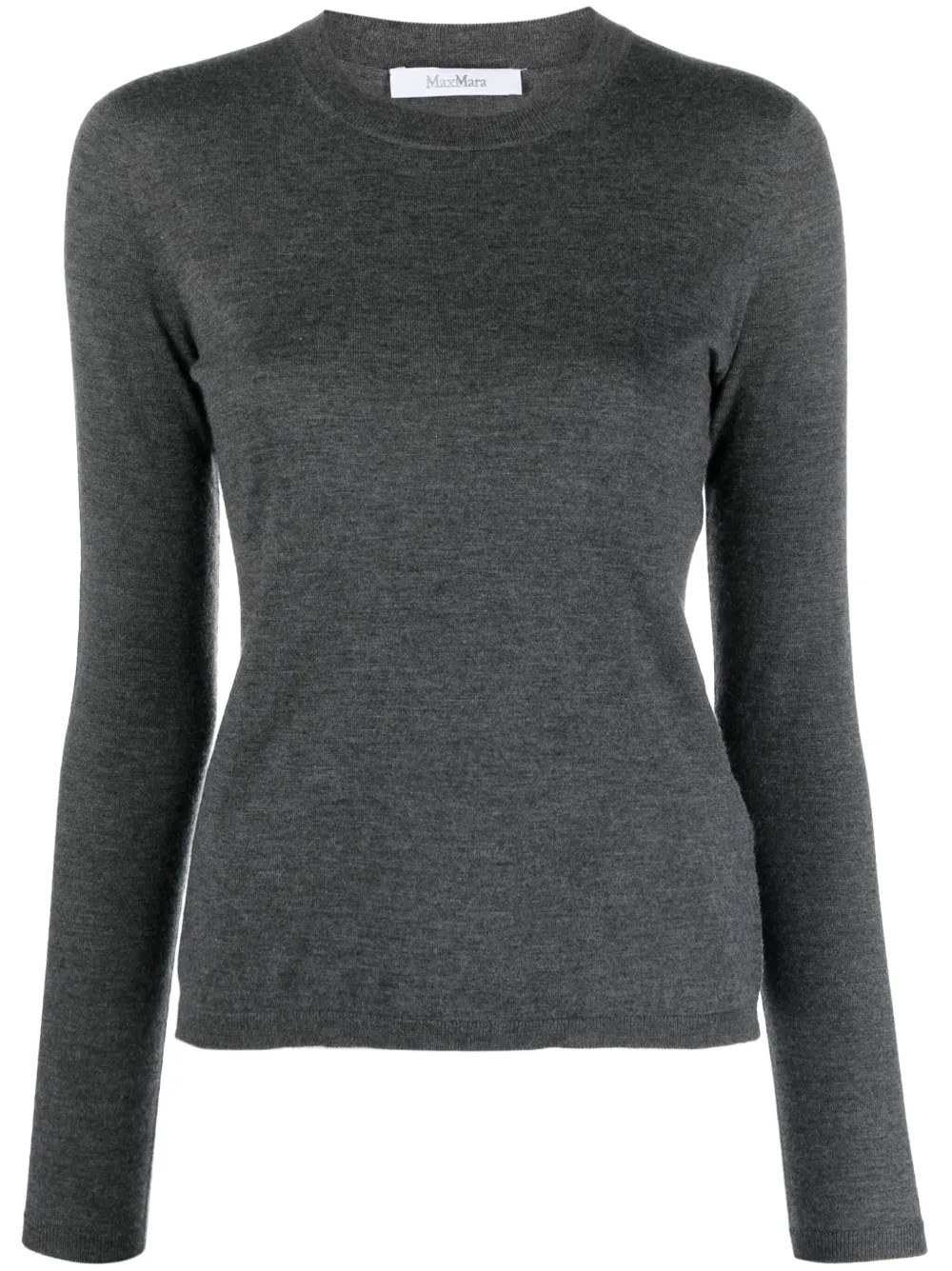 

Кашемировый джемпер с круглым вырезом MAX MARA, серый