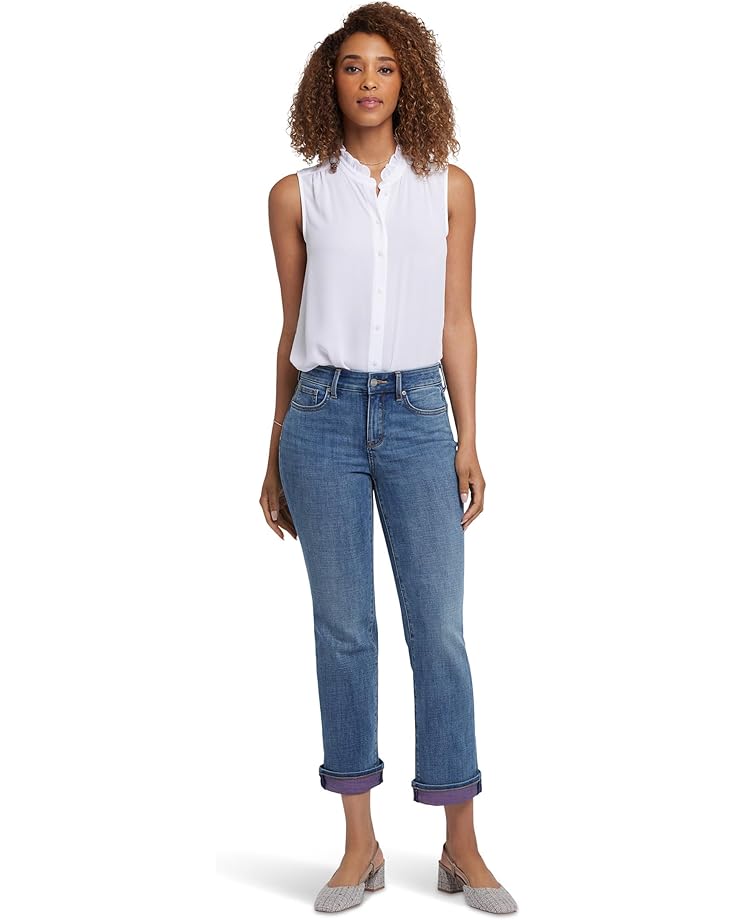 

Джинсы NYDJ Marilyn Straight Ankle Color Cuff Jeans in Majorca Bay, цвет Majorca Bay