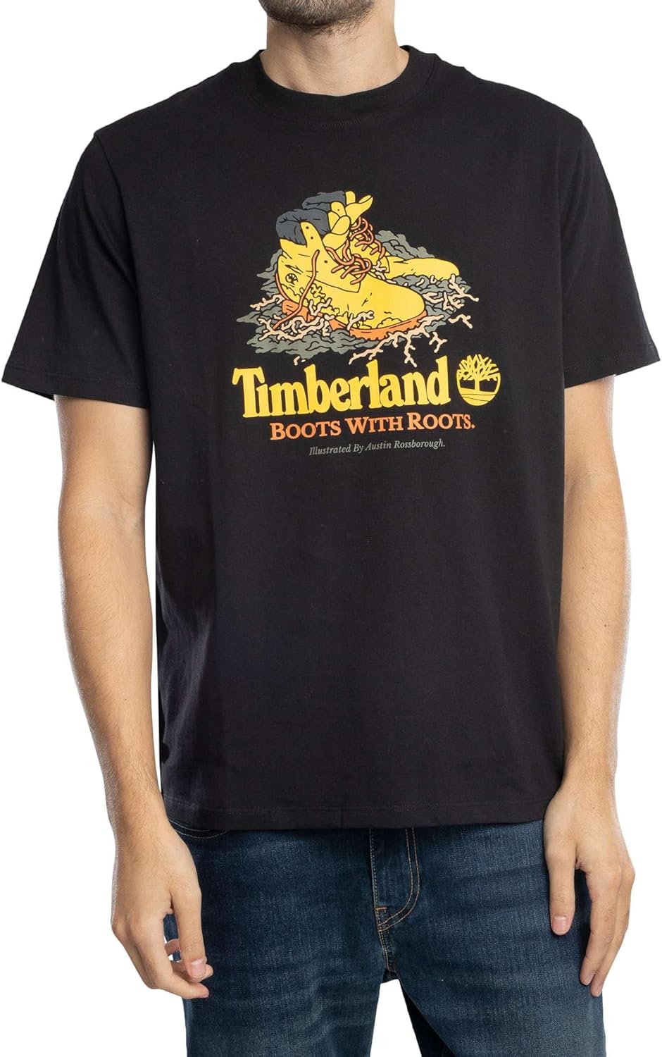 

Мужская футболка Timberland с принтом переднего ботинка, Black, Черный, Мужская футболка Timberland с принтом переднего ботинка, Black