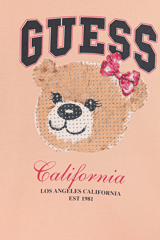 Детская хлопковая толстовка Guess, оранжевый — фото 3