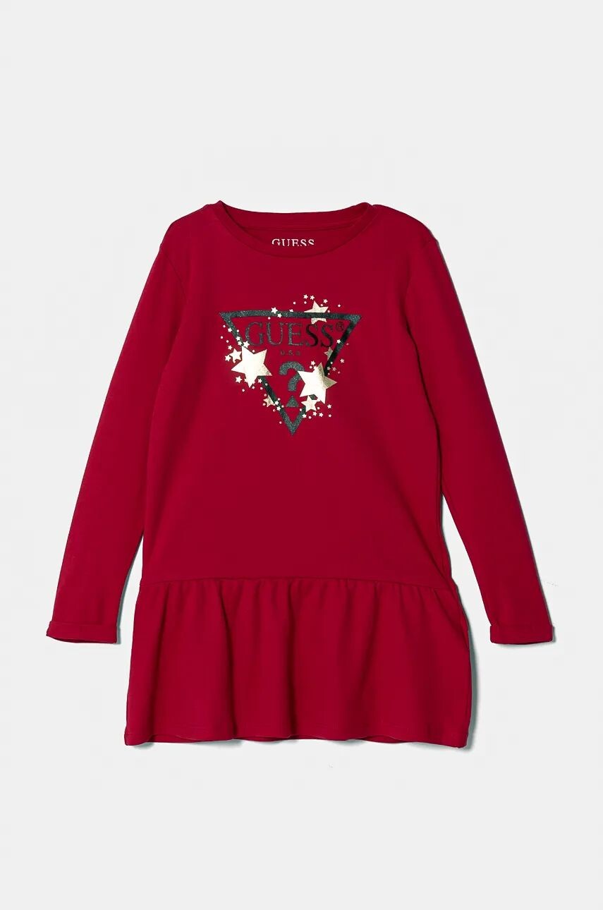 

Платье Guess из хлопка для девочки, розовый