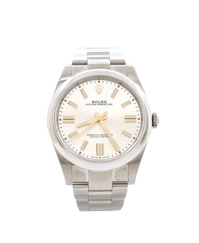 

Часы Oyster Perpetual Automatic из нержавеющей стали 41 мм Pre-Owned Rolex, серебряный
