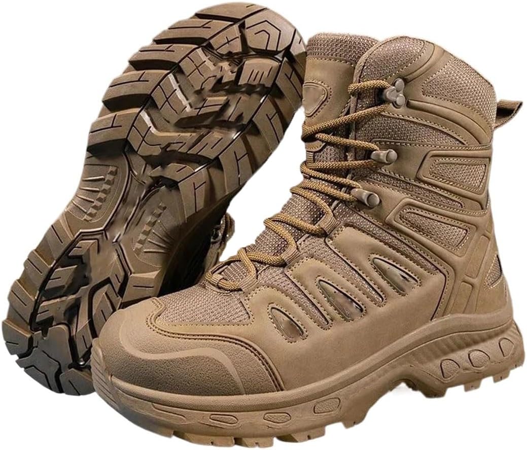 

Мужские ботинки, короткие походные обувь, размер плюс, ботинки, тренировочные, для улицы, водонепроницаемые, для скалолазания Generic, хаки