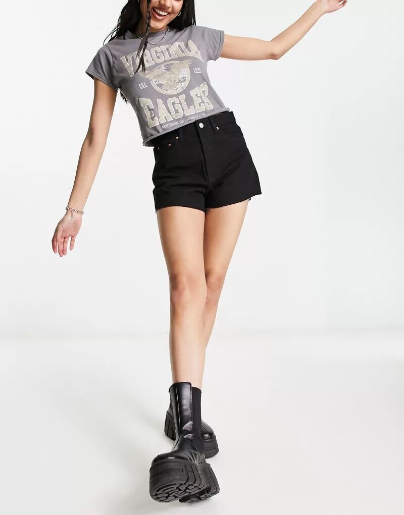 

Черные джинсовые шорты с необработанным краем Dr Denim Skye