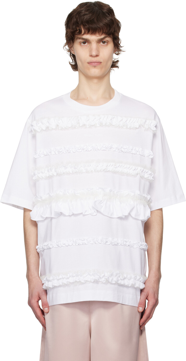 

Футболка с оборками Simone Rocha, белый