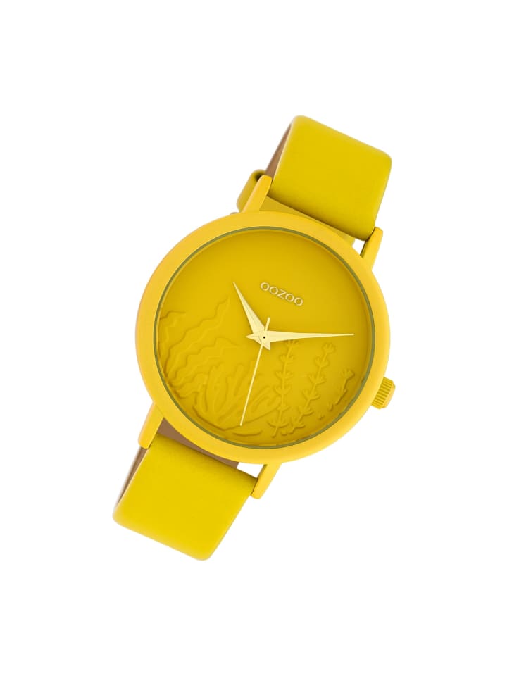 

Аналоговые наручные часы Oozoo Timepieces, желтые, средний размер (примерно 35 мм)