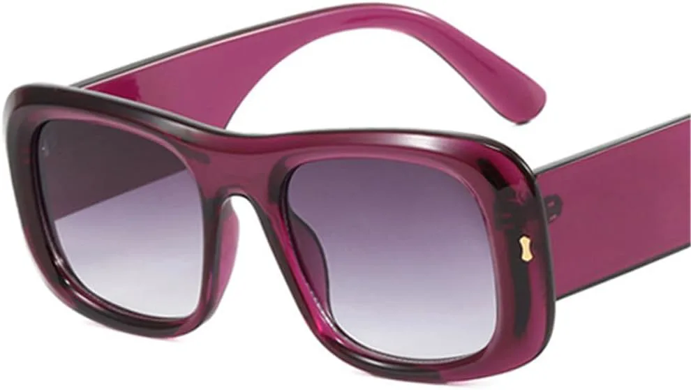 

Женские солнцезащитные очки конфетных цветов с заклепками, мужские — с широкими дужками, градиентный дизайн, защита от УФ-излучения UV400 UYPTK, Purple Gray Gradient