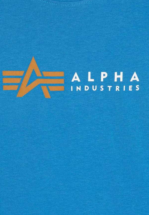 Футболка унисекс с принтом label t Alpha Industries, Mediteranian Blue — фото 3