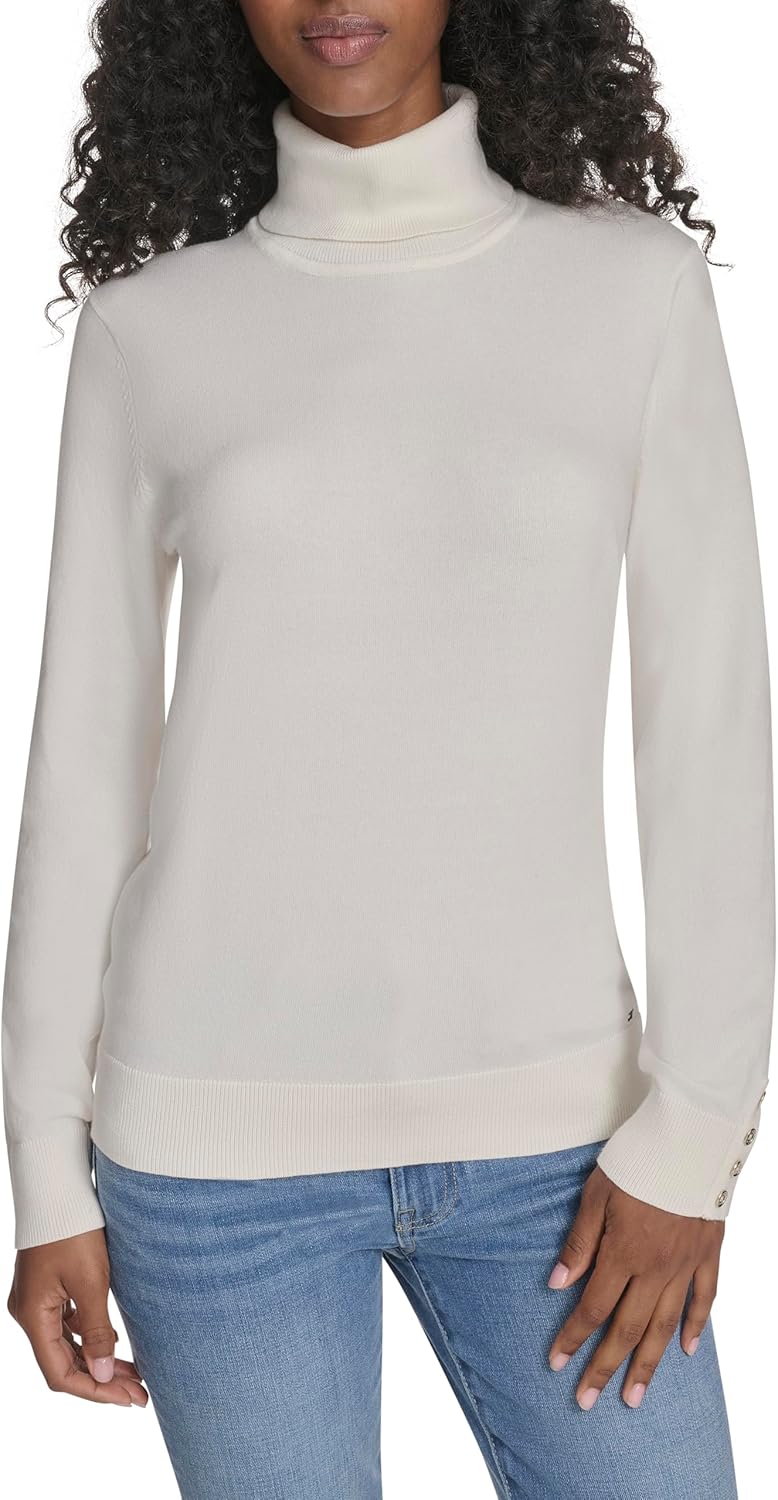 

Женская легкая хлопковая водолазка Tommy Hilfiger, Ivory